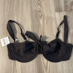 Monday Swimwear Black Cala Roja top in size V